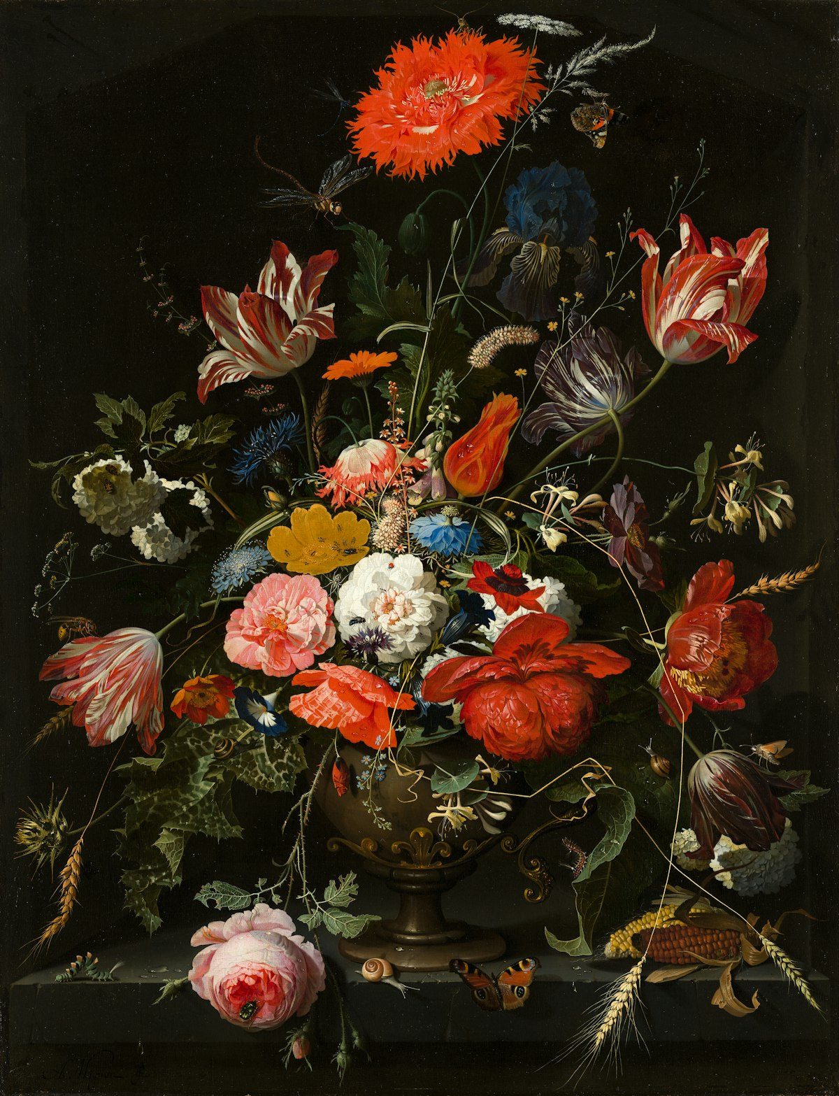 Detail of a floral still life painting