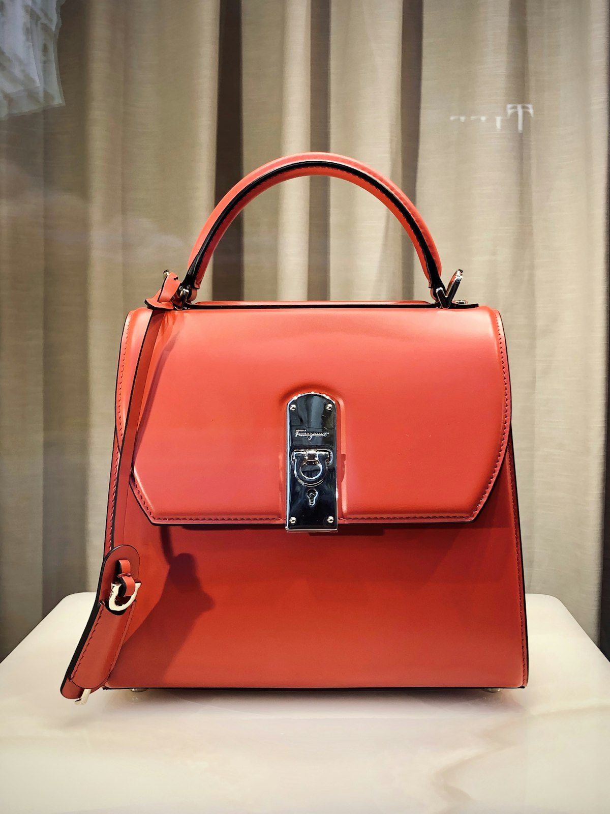Salvatore Ferragamo handbag detail with Gancini clasp